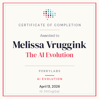 AI Evolution badge for Melissa Vruggink